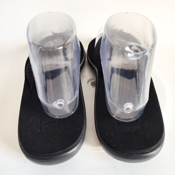 Teva Sandals Size 9 Voya Slip On Flip Flops Black Comfort Women Lightweight - Picture 3 of 11